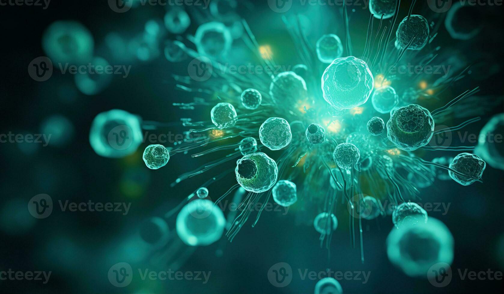 Realistic photo bacterium. Created with Generative AI