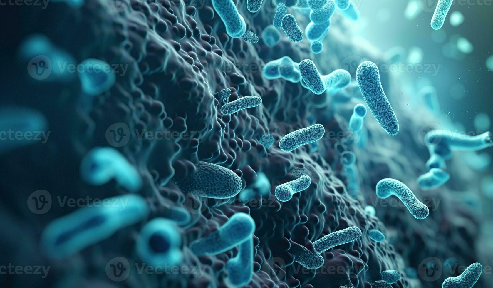 Realistic photo bacterium. Created with Generative AI
