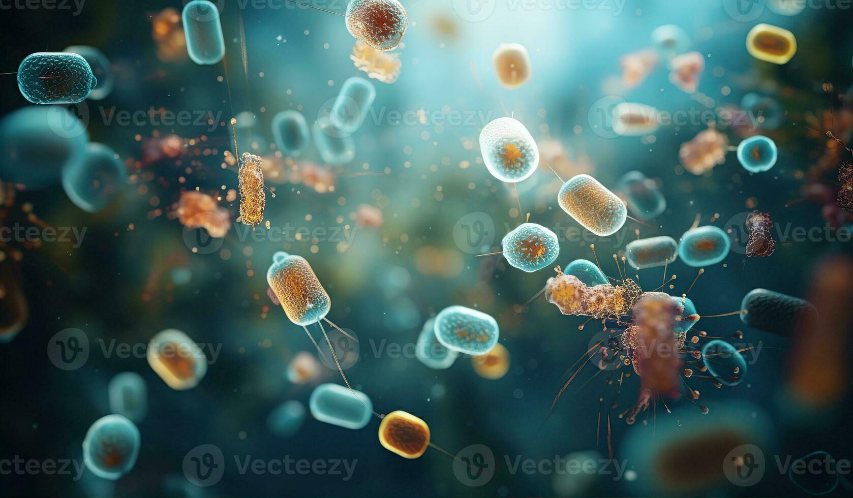 Realistic photo bacterium. Created with Generative AI