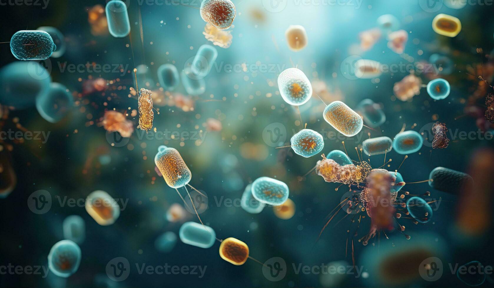 Realistic photo bacterium. Created with Generative AI