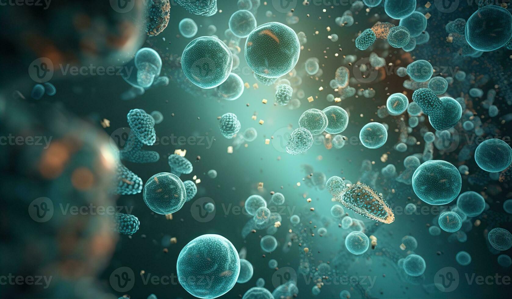 Realistic photo bacterium. Created with Generative AI