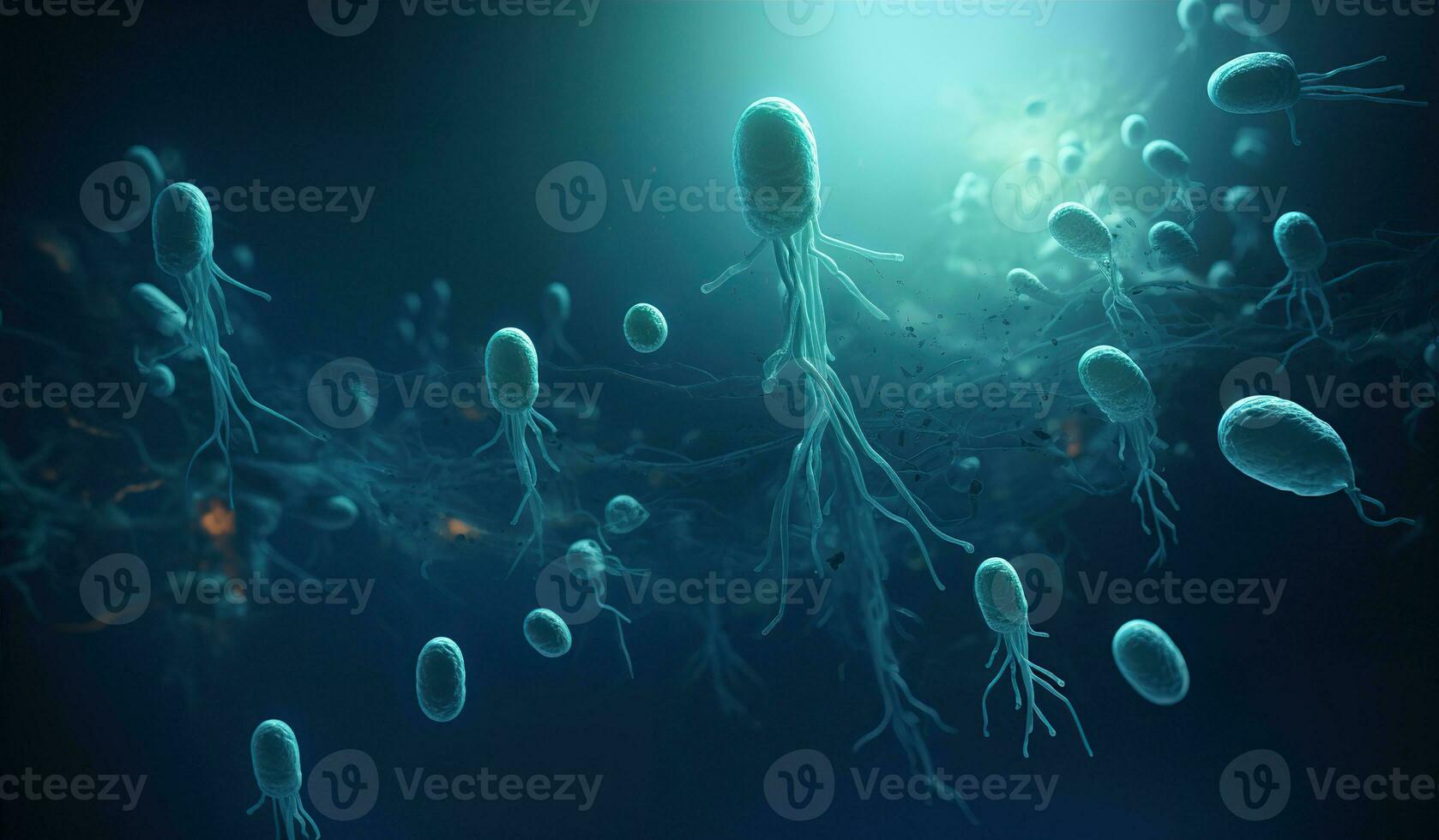 Realistic photo bacterium. Created with Generative AI