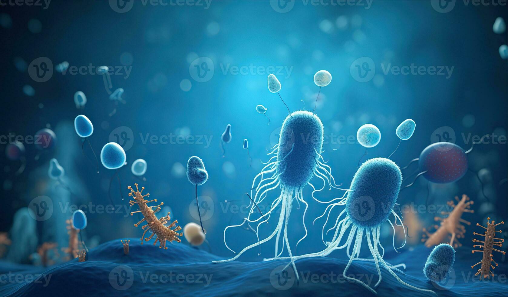 Realistic photo bacterium. Created with Generative AI