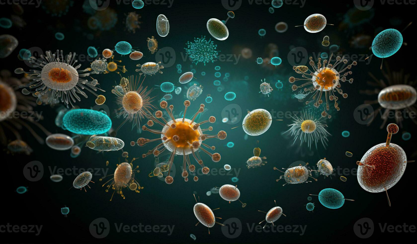 Realistic photo bacterium. Created with Generative AI