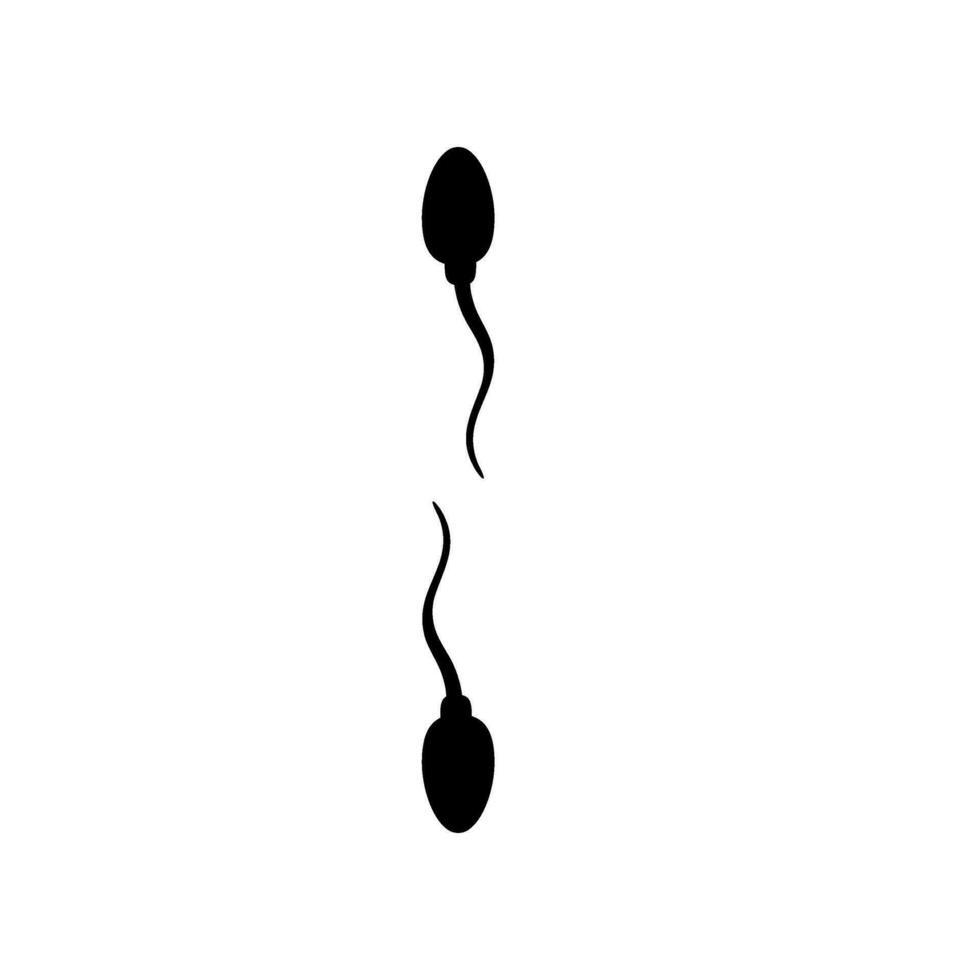 Silhouette of the Spermatozoa for Icon, Symbol, Art Illustration, Pictogram, Apps, Website, Logo Type or Graphic Design Element. Vector Illustration