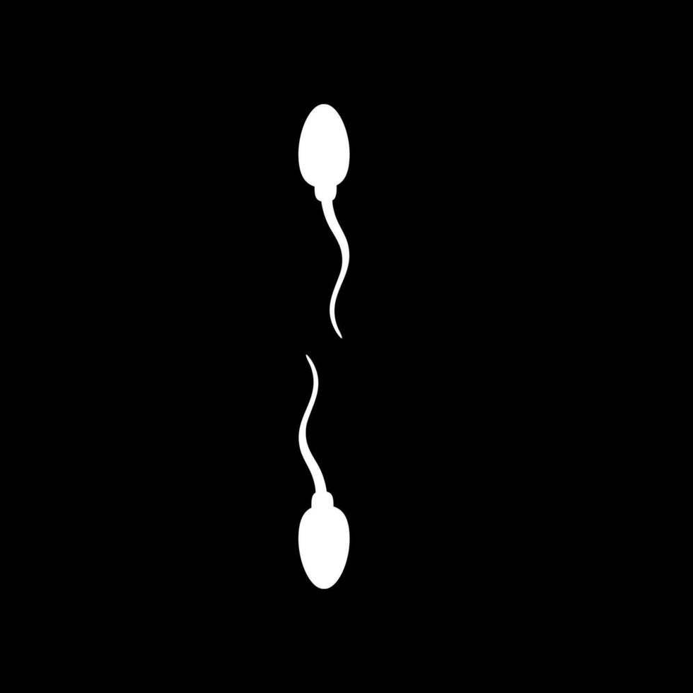 Silhouette of the Spermatozoa for Icon, Symbol, Art Illustration, Pictogram, Apps, Website, Logo Type or Graphic Design Element. Vector Illustration