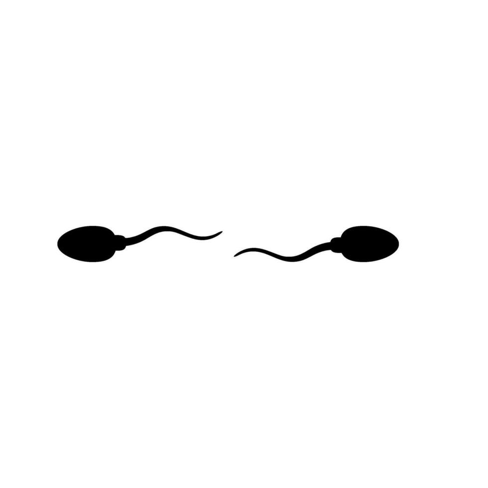 Silhouette of the Spermatozoa for Icon, Symbol, Art Illustration, Pictogram, Apps, Website, Logo Type or Graphic Design Element. Vector Illustration