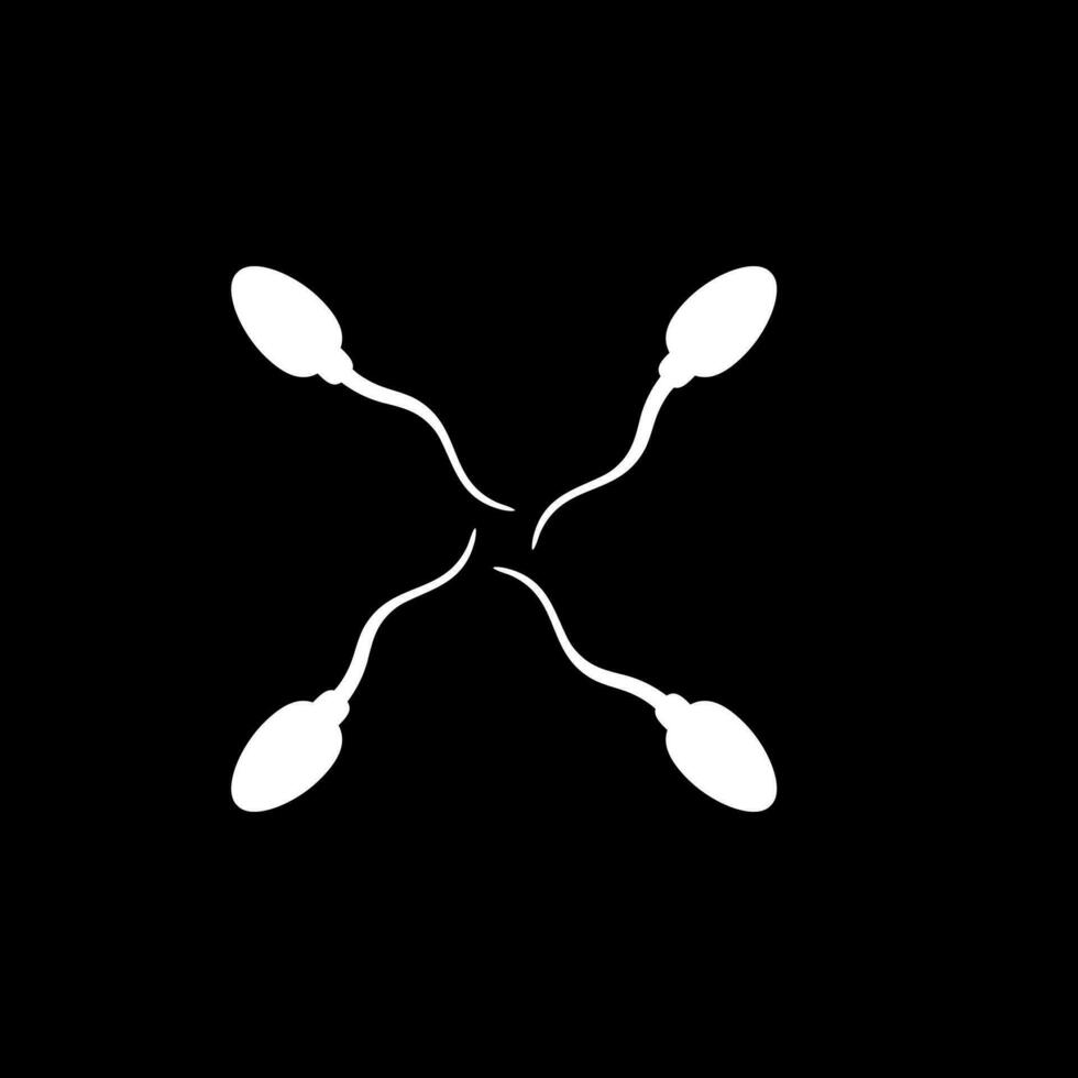 Silhouette of the Spermatozoa for Icon, Symbol, Art Illustration, Pictogram, Apps, Website, Logo Type or Graphic Design Element. Vector Illustration