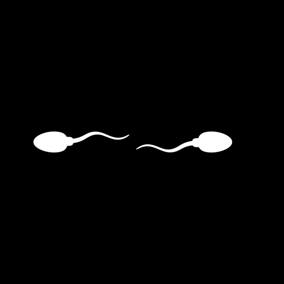Silhouette of the Spermatozoa for Icon, Symbol, Art Illustration, Pictogram, Apps, Website, Logo Type or Graphic Design Element. Vector Illustration