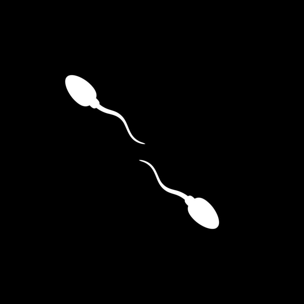 Silhouette of the Spermatozoa for Icon, Symbol, Art Illustration, Pictogram, Apps, Website, Logo Type or Graphic Design Element. Vector Illustration