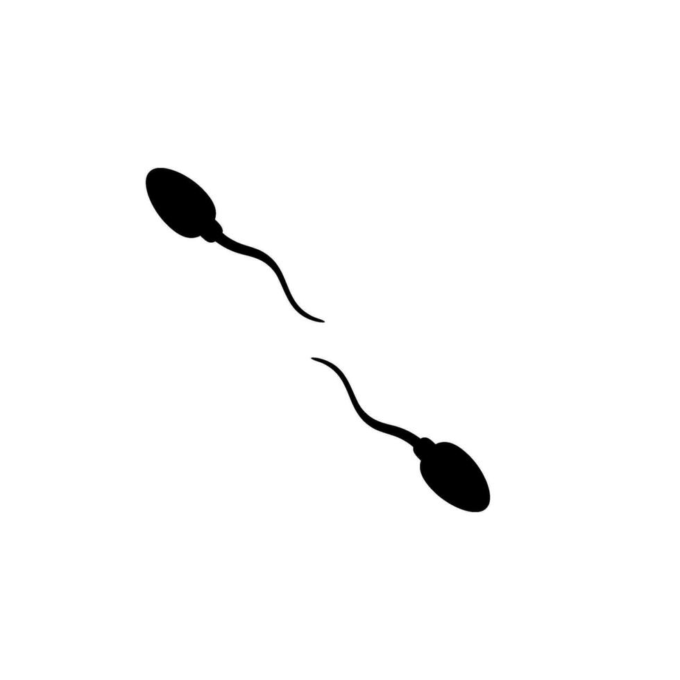 Silhouette of the Spermatozoa for Icon, Symbol, Art Illustration, Pictogram, Apps, Website, Logo Type or Graphic Design Element. Vector Illustration