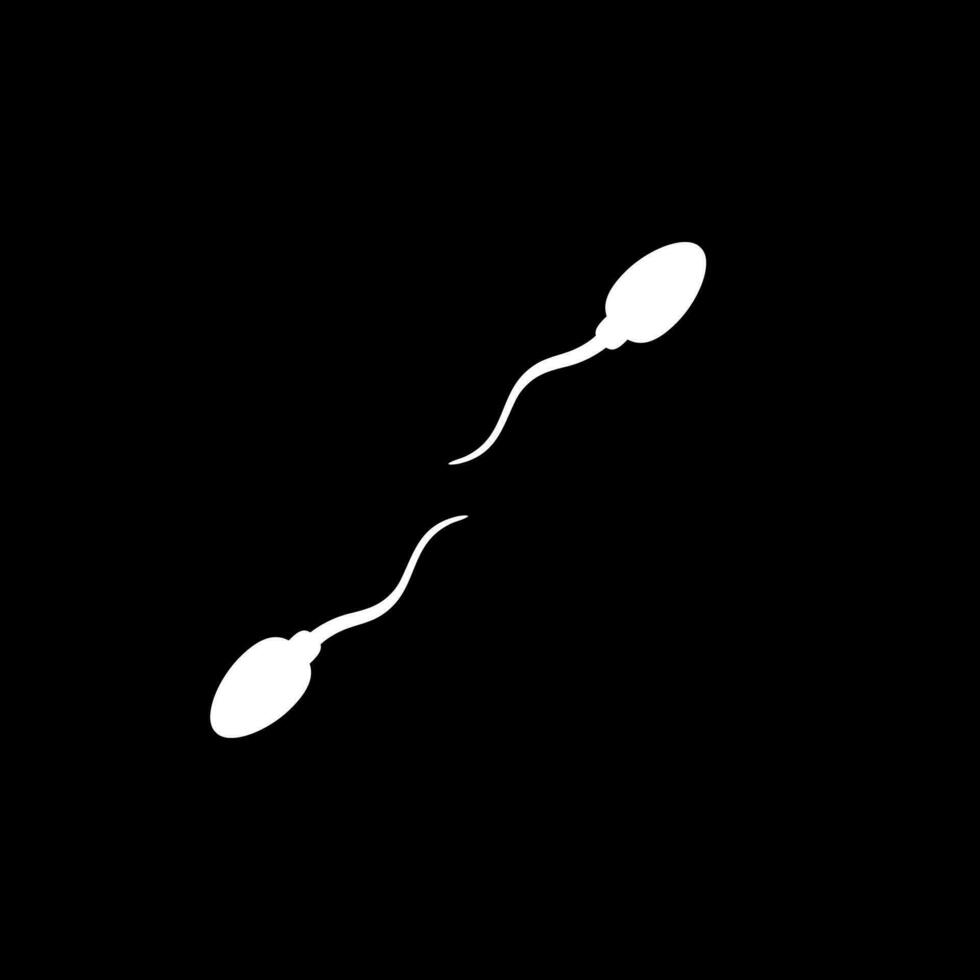 Silhouette of the Spermatozoa for Icon, Symbol, Art Illustration, Pictogram, Apps, Website, Logo Type or Graphic Design Element. Vector Illustration