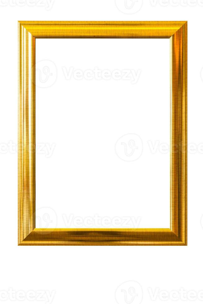 Gold vintage frame Elegant vintage gold gilded picture frame on white background photo