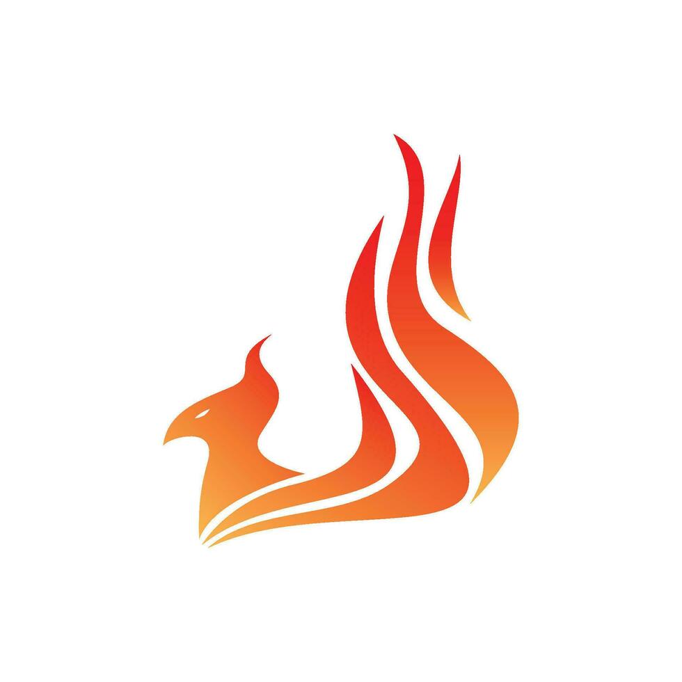 phoenix silhouette logo design. fire bird in mythology. vector