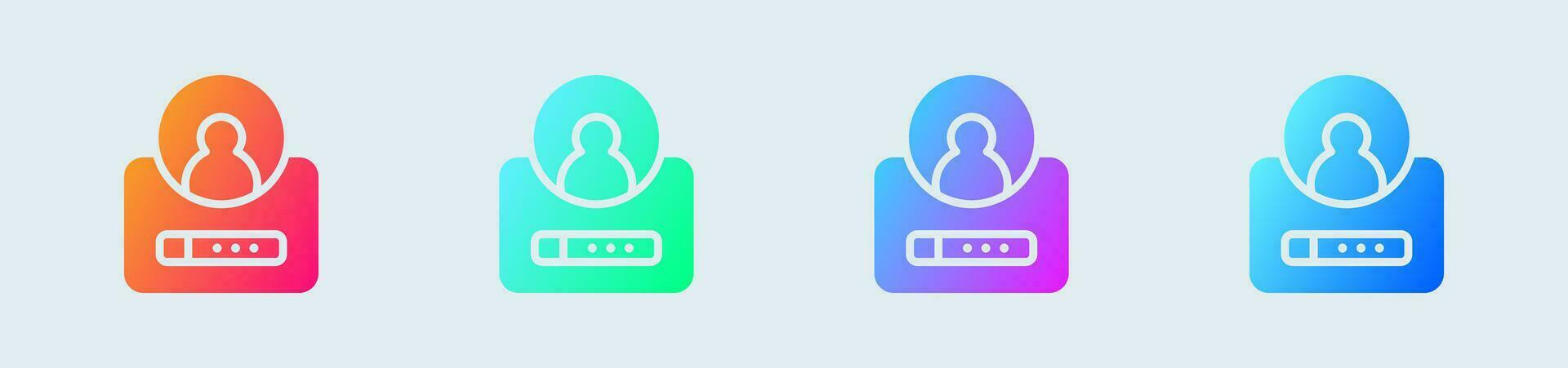 Login solid icon in gradient colors. Sign in symbol vector illustration.