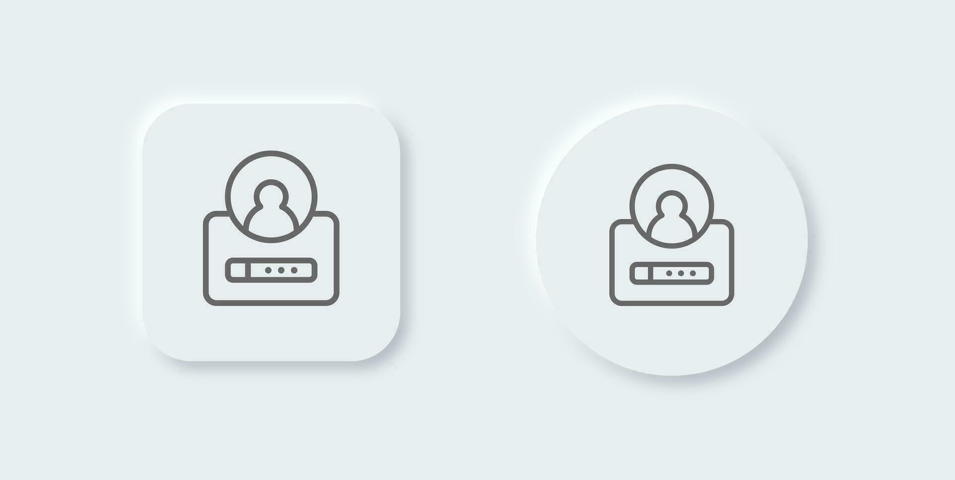Login line icon in neomorphic design style. Sign in symbol vector illustration.