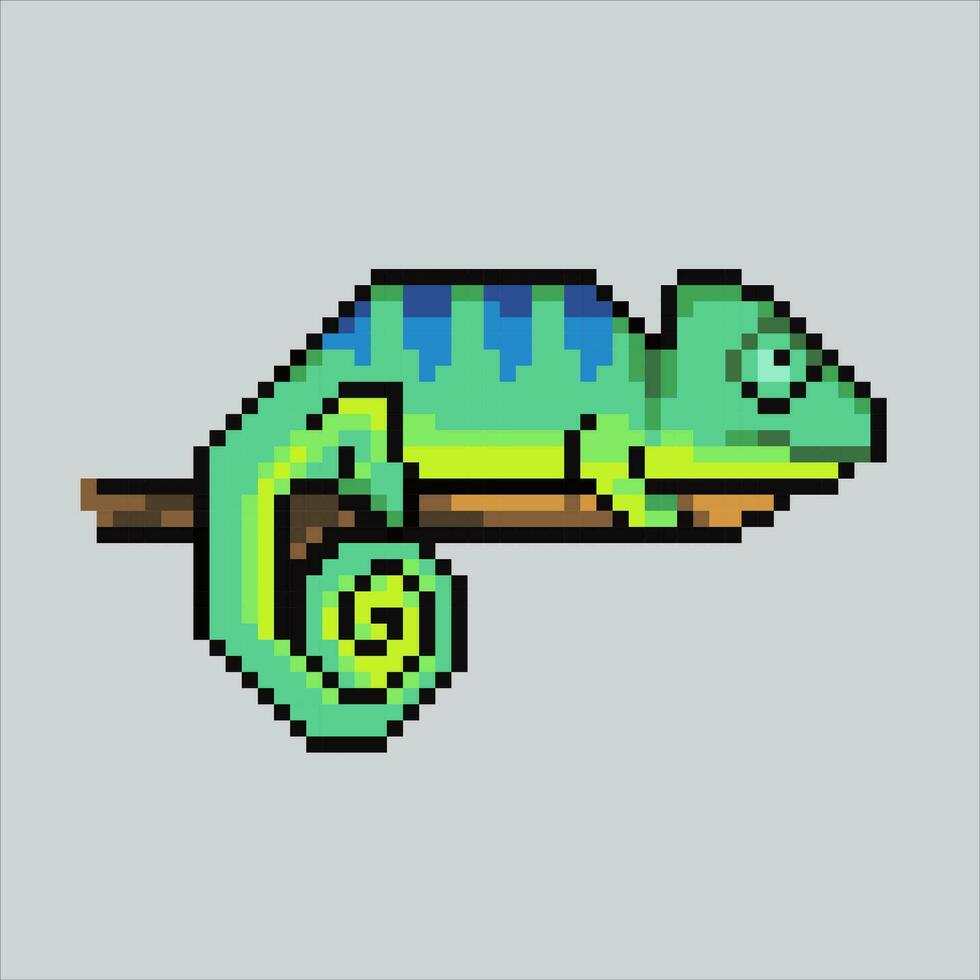 Pixel art illustration Chameleon. Pixelated Chameleon. Chameleon reptile animal icon pixelated for the pixel art game and icon for website and video game. old school retro. vector