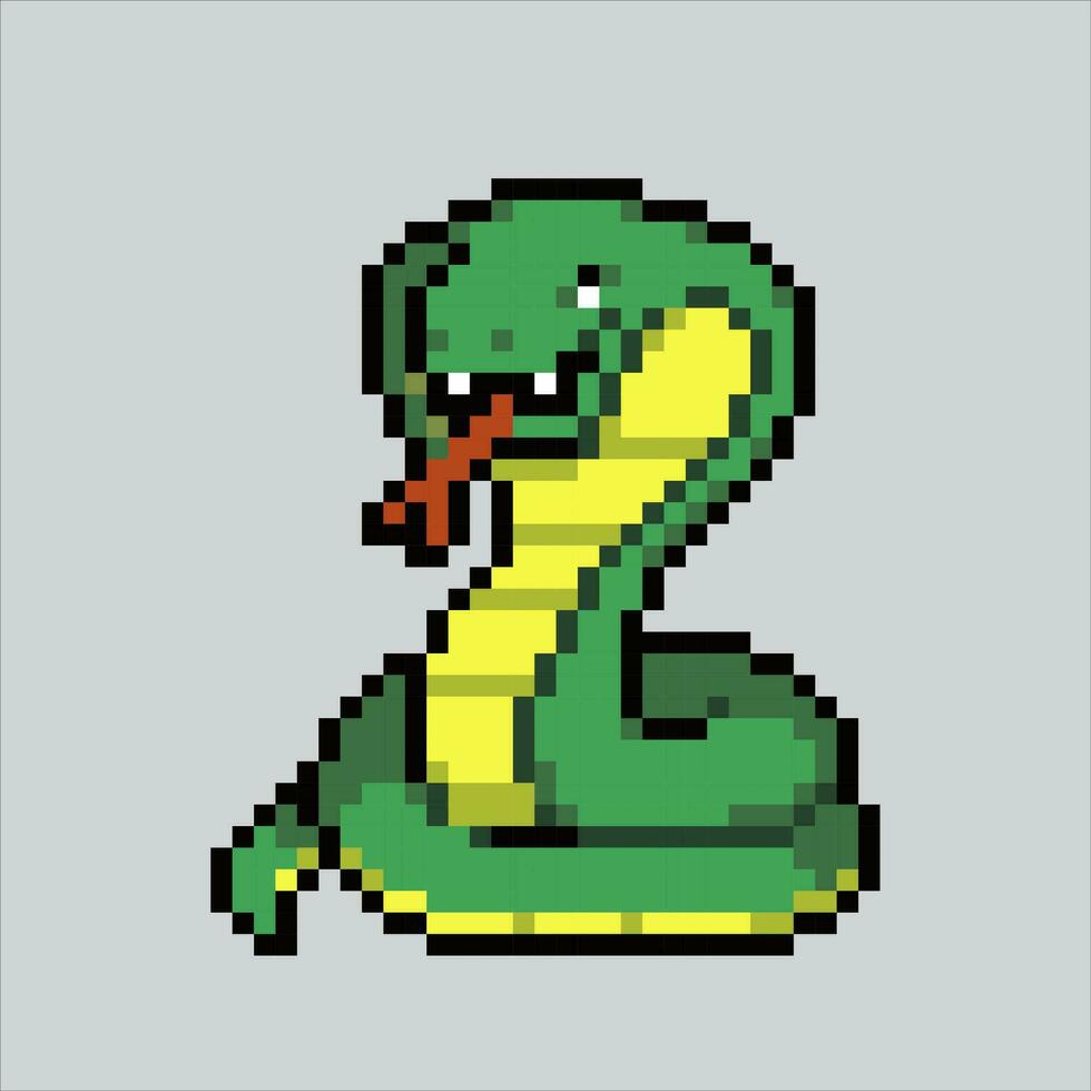 Pixel art illustration Snake. Pixelated Snake. Snake reptile animal icon pixelated for the pixel art game and icon for website and video game. old school retro. vector