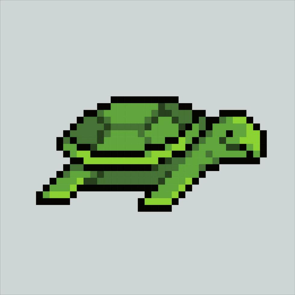 Pixel art illustration Turtle. Pixelated Turtle. Turtle reptile amphibi animal icon pixelated for the pixel art game and icon for website and video game. old school retro. vector