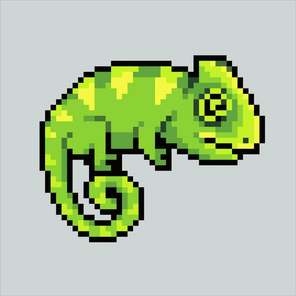 Pixel art illustration Chameleon. Pixelated Chameleon. Chameleon reptile animal icon pixelated for the pixel art game and icon for website and video game. old school retro. vector