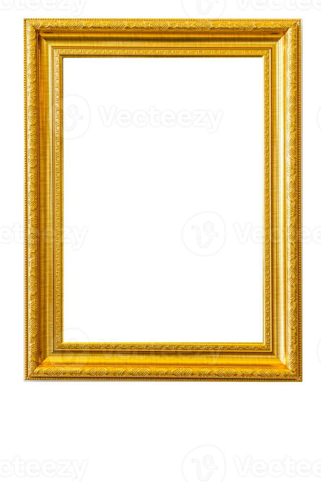 gold frame isolated on white background photo