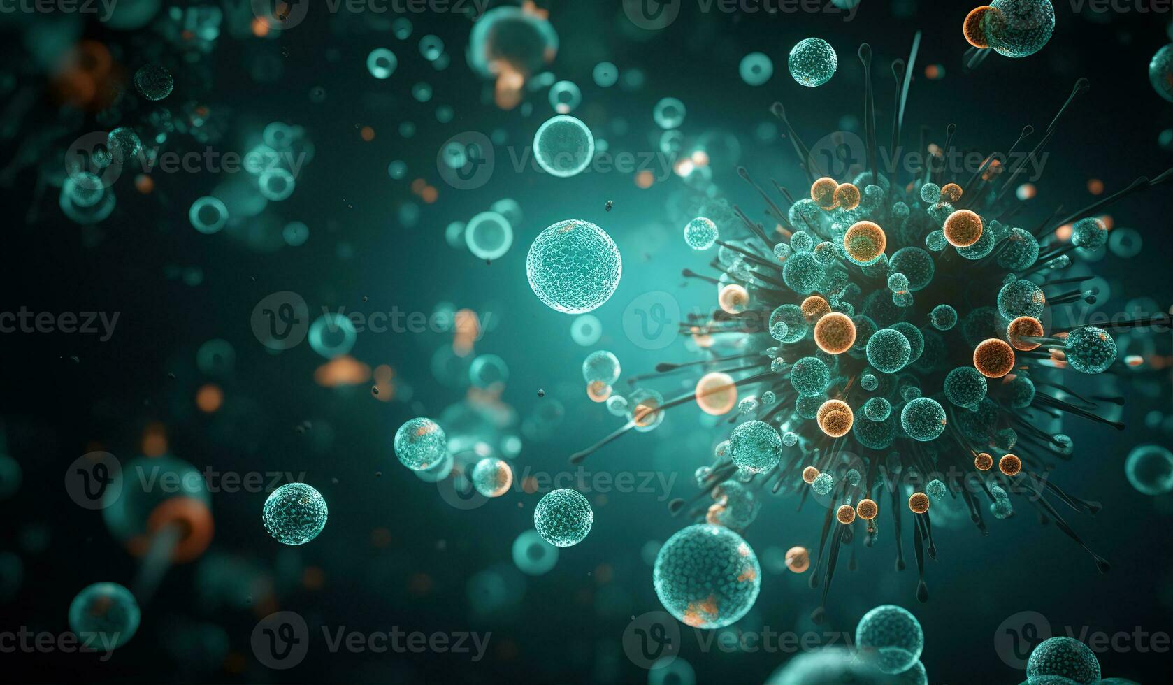 Realistic photo bacterium. Created with Generative AI