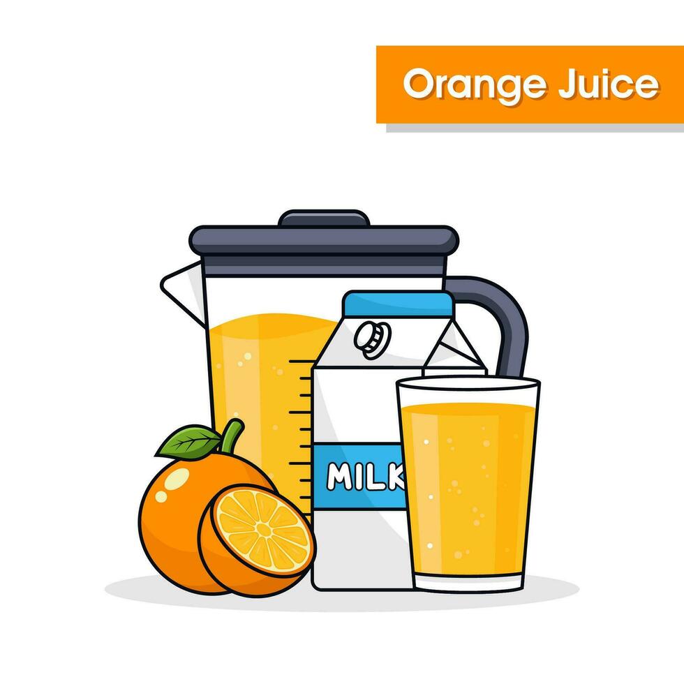 Orange juice drink background design illustration vector