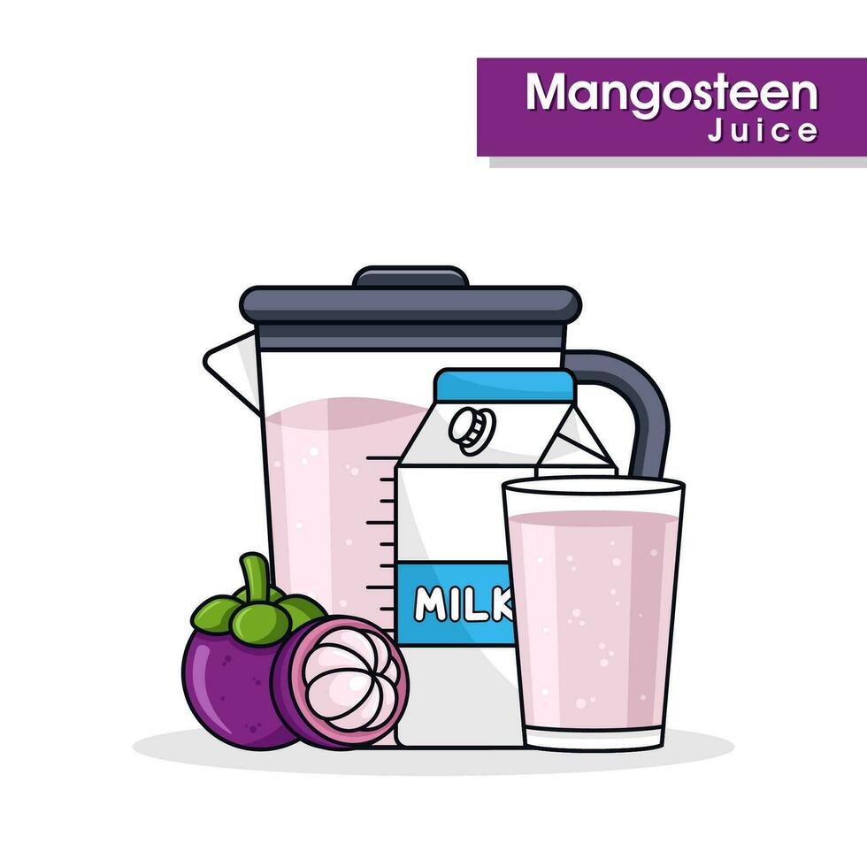 Mangosteen juice drink background design illustration vector