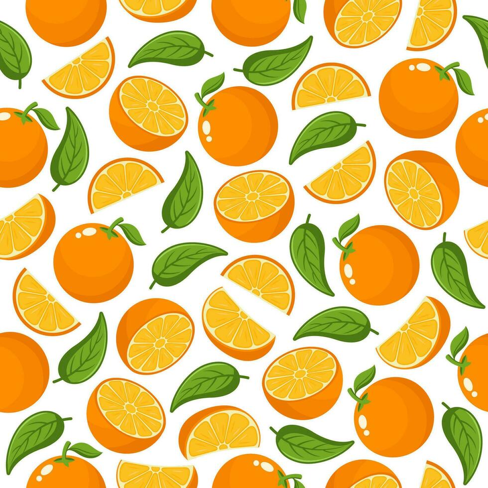 Orange fruit seamless pattern background illustration vector