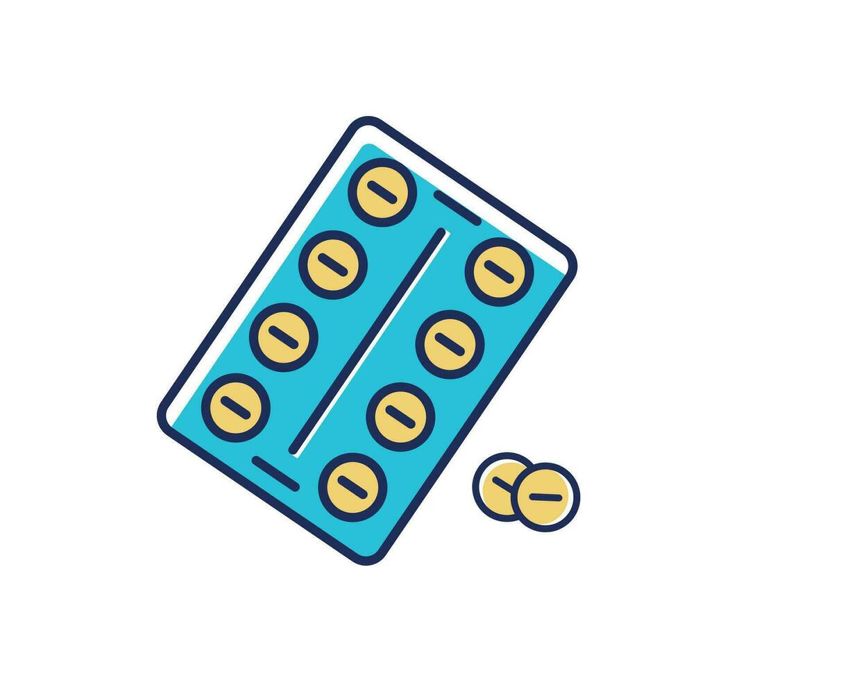 medicine pills icon over white background, flat style, vector illustration