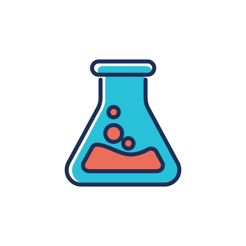 Flask filled line icon. Chemistry, laboratory, science vector concept illustration for design.