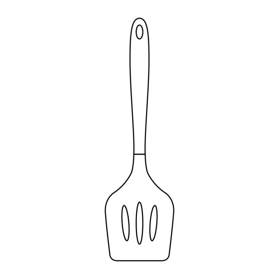 Spatula Outline Icon Illustration on White Background vector
