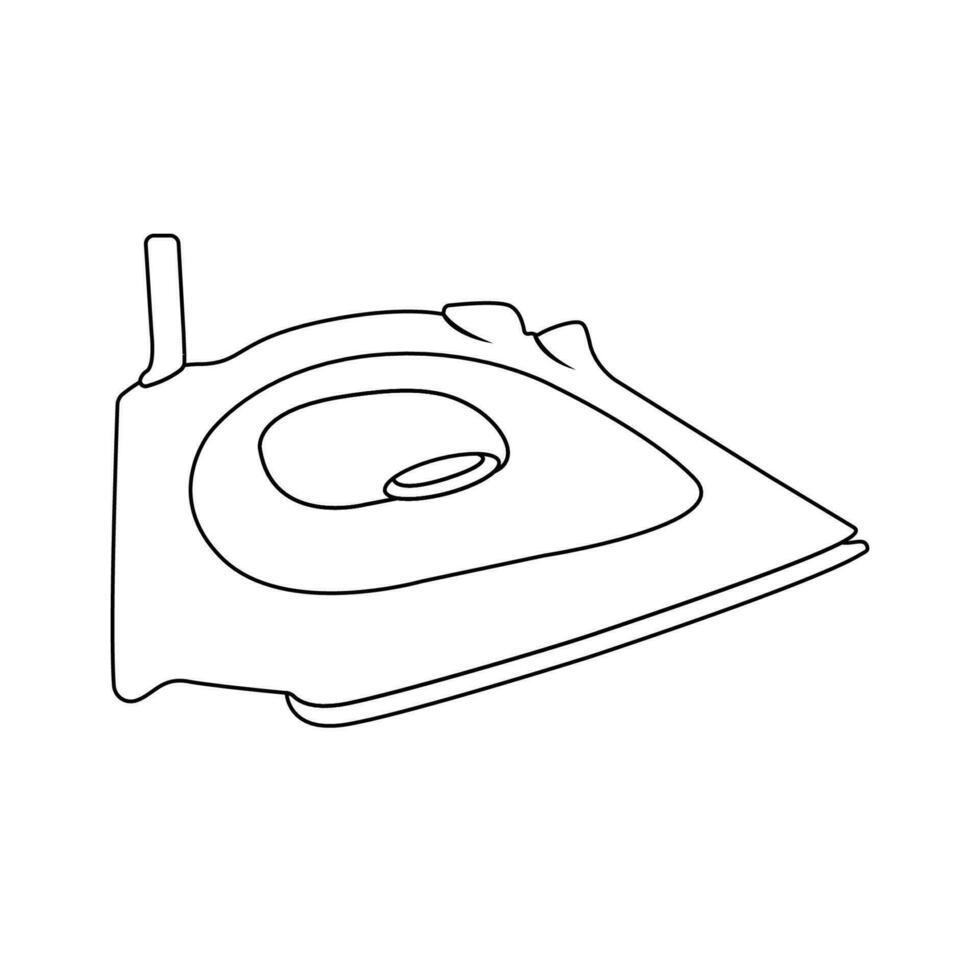 Ironing Clothes Outline Icon Illustration on White Background vector