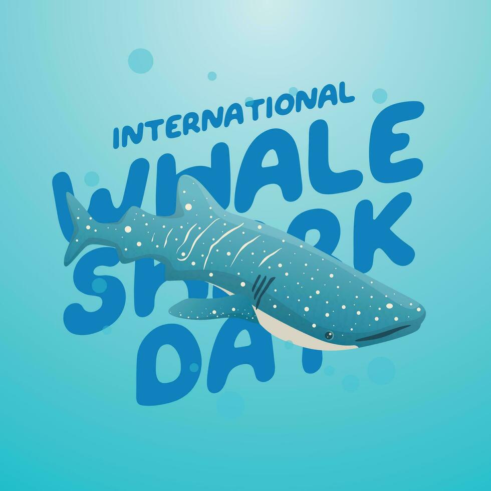 International whale shark day design template good for celebration. whale shark vector illustration. flat design. banner template. eps 10.