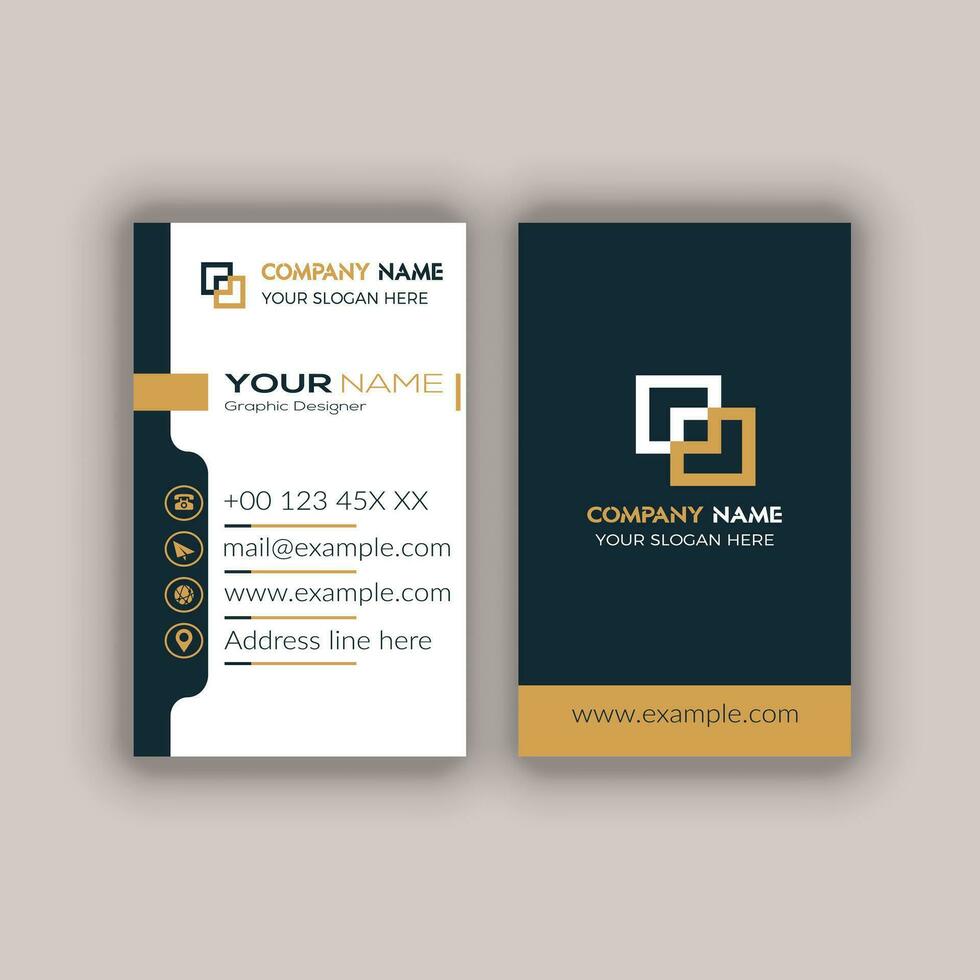 Modern Vertica double-sided round business card template. Vector mockup. Stationery design