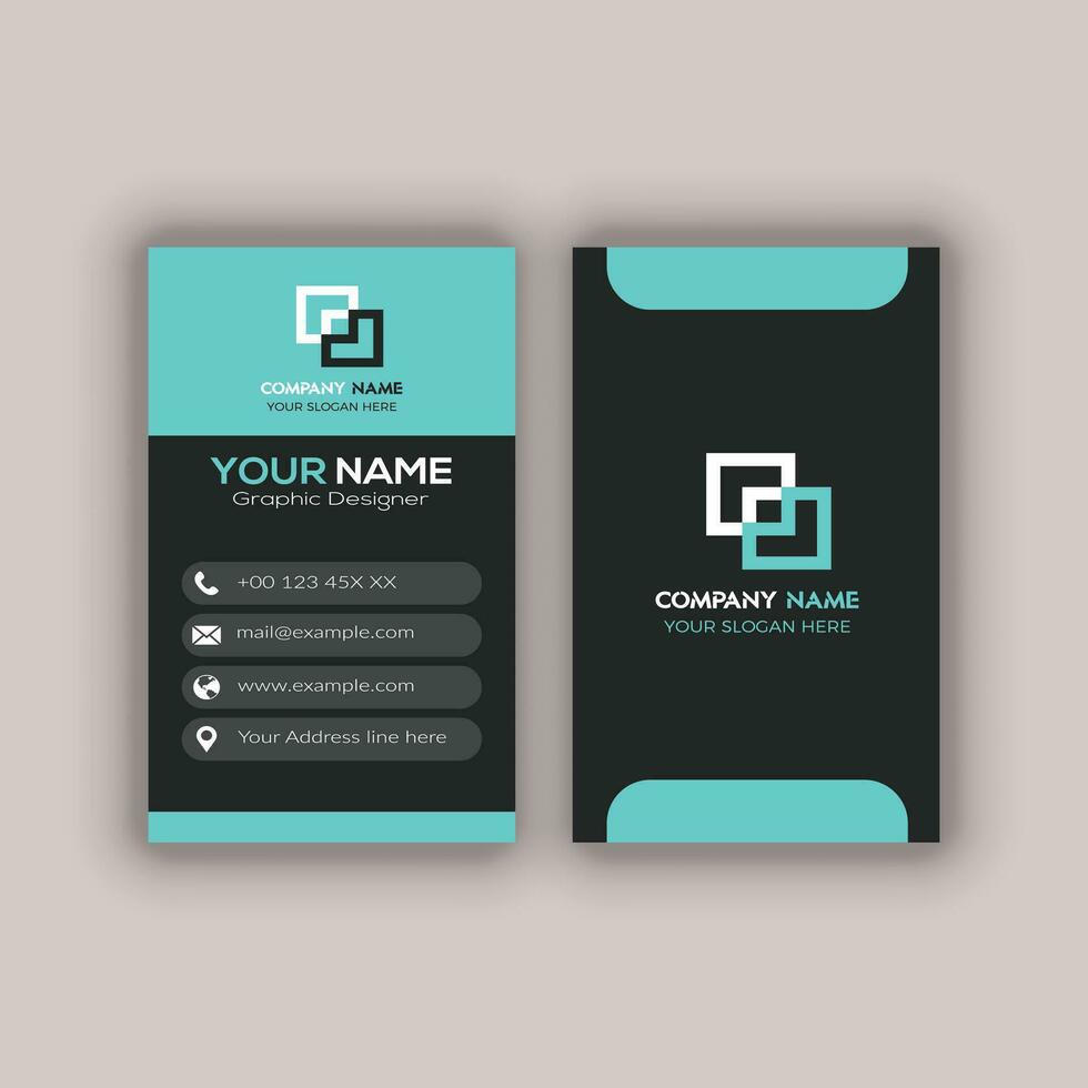 Modern Vertica double-sided round business card template. Vector mockup. Stationery design