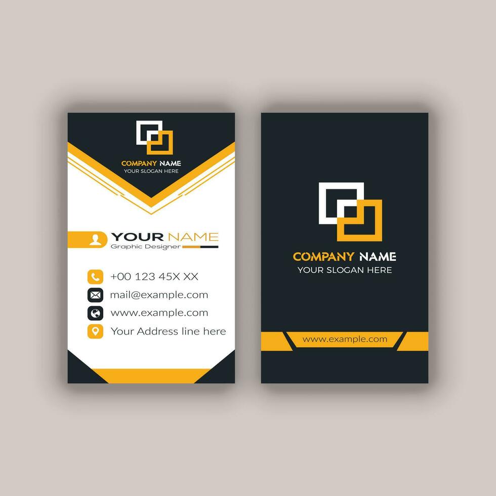 Modern Vertica double-sided round business card template. Vector mockup. Stationery design