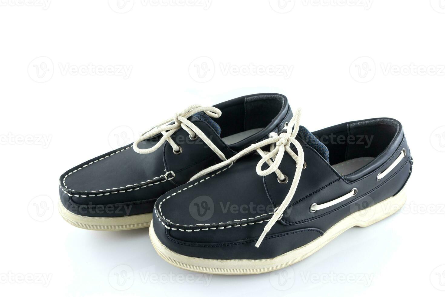 Leather blue color man shoes photo