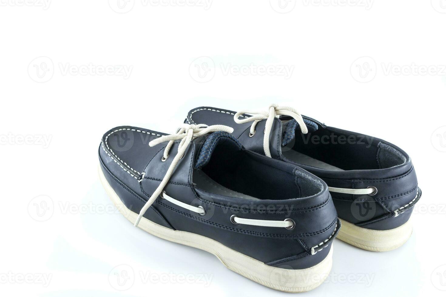 Leather blue color man shoes photo