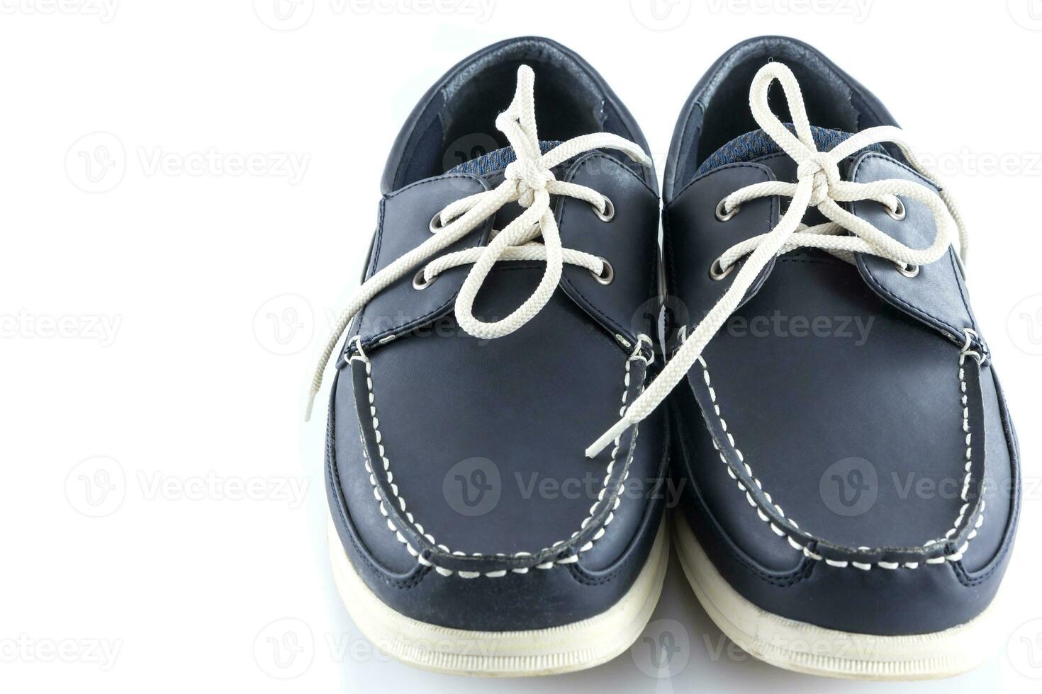 Leather blue color man shoes photo