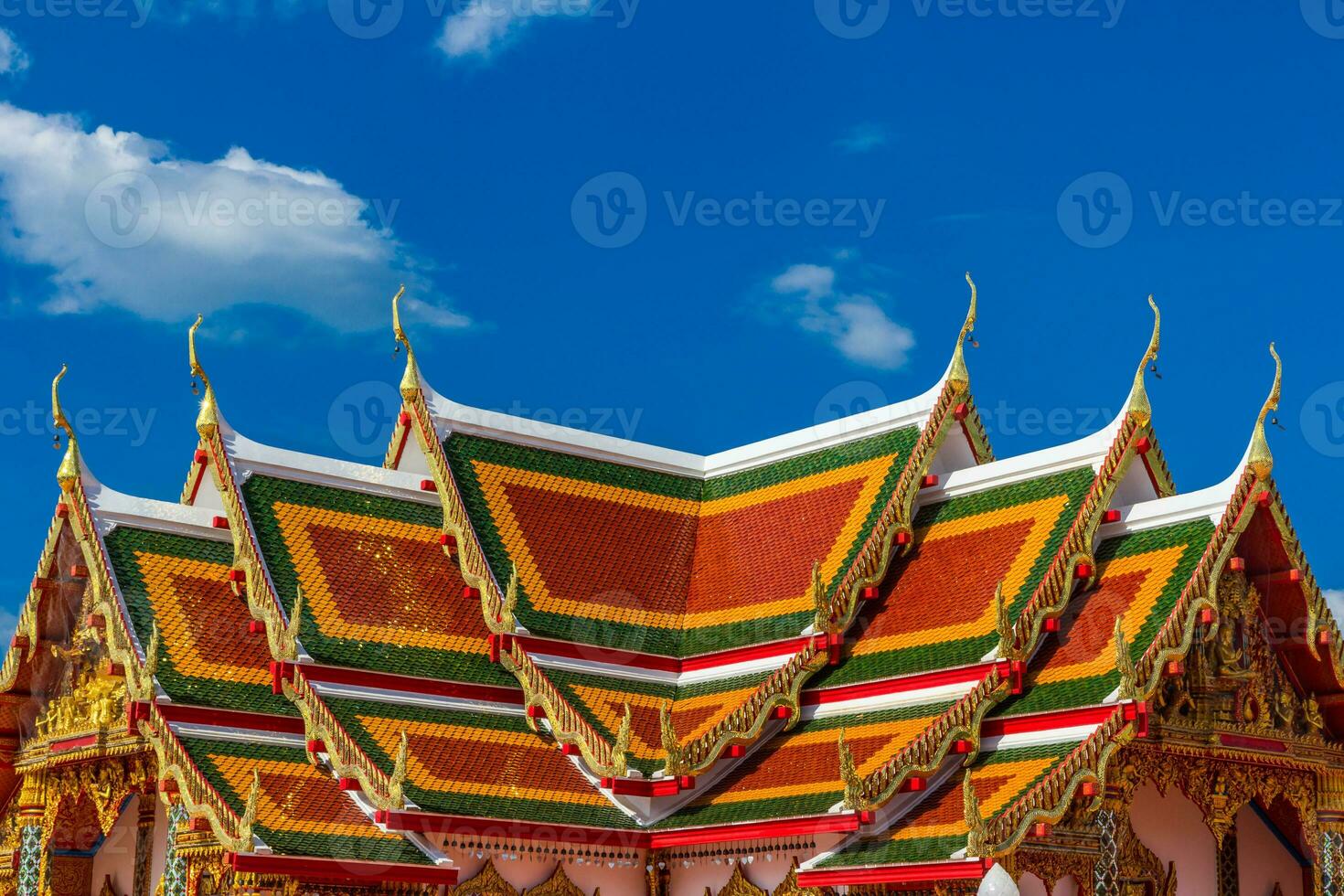 Thai Temple art decorated in Buddhist church photo