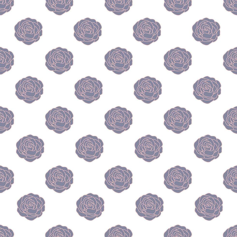 Seamless pattern with rose on the white background. Floral repeat pattern vector illustration