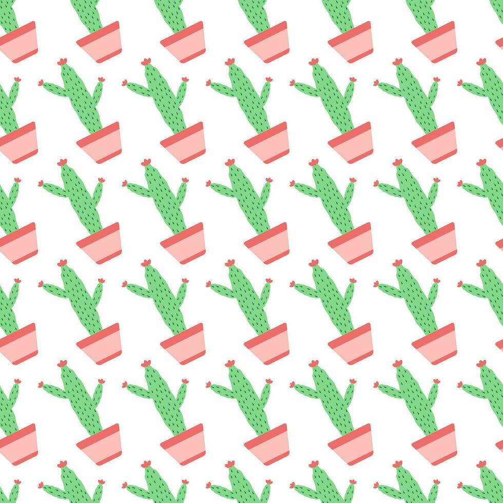 sin costura modelo con rosado y verde en conserva cactus vector ilustración