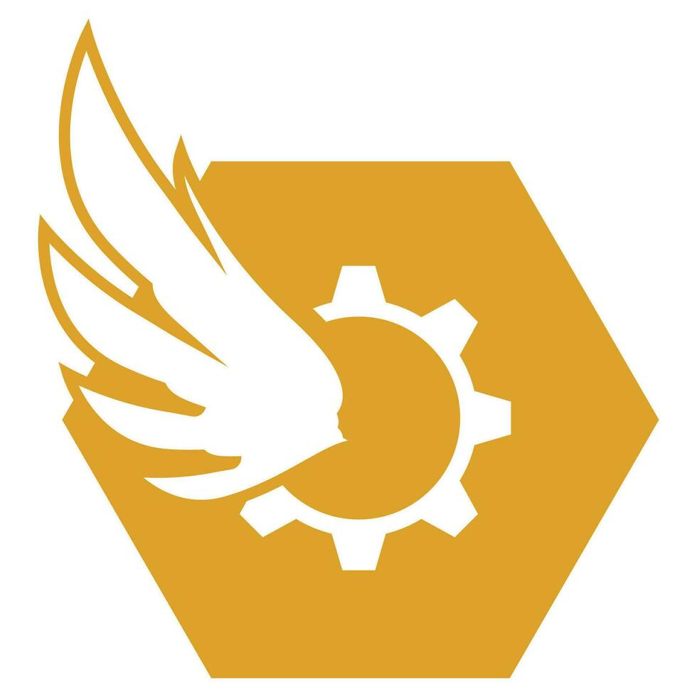 Diagonal bird wing logo. vector