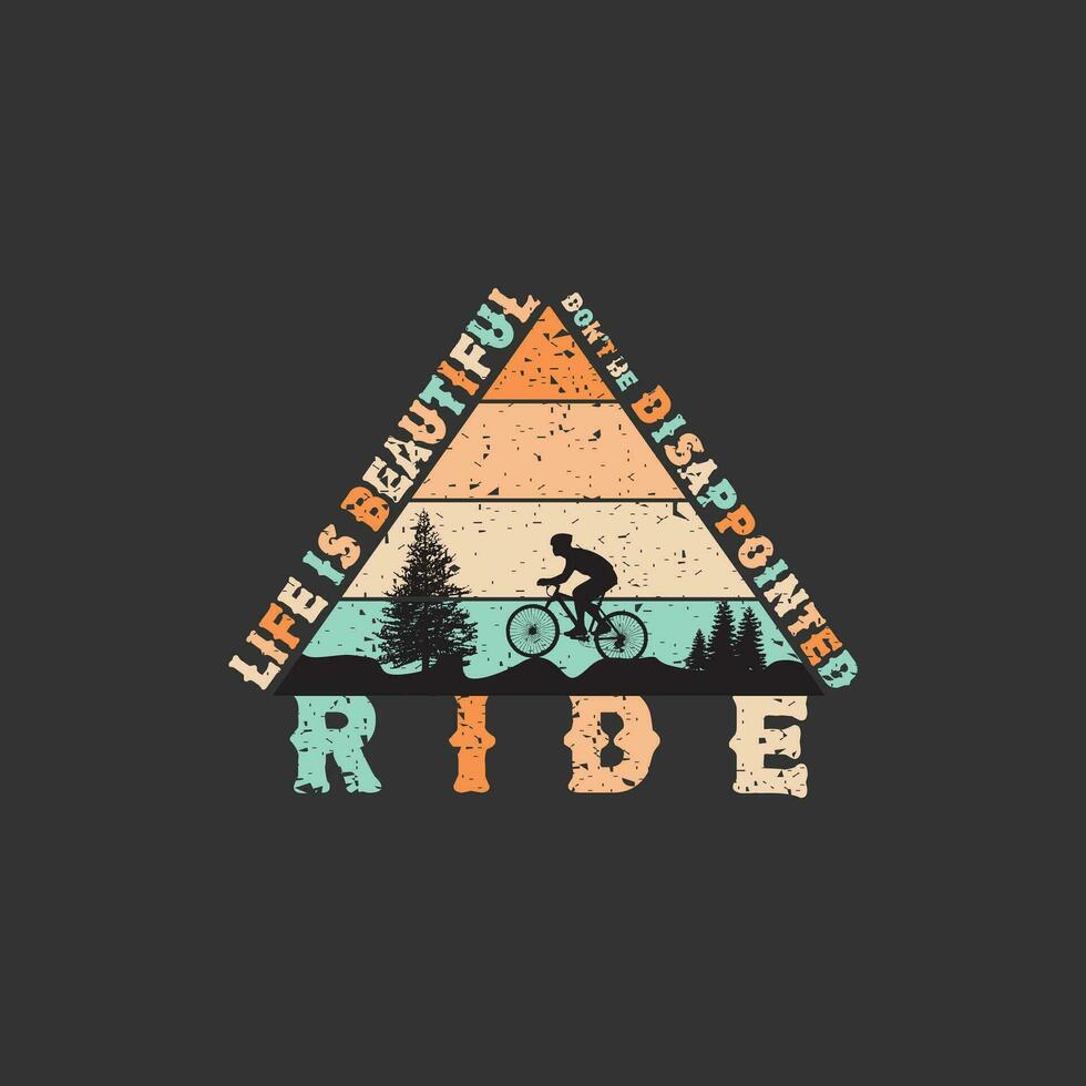 ride triangle t-shirt template design vector