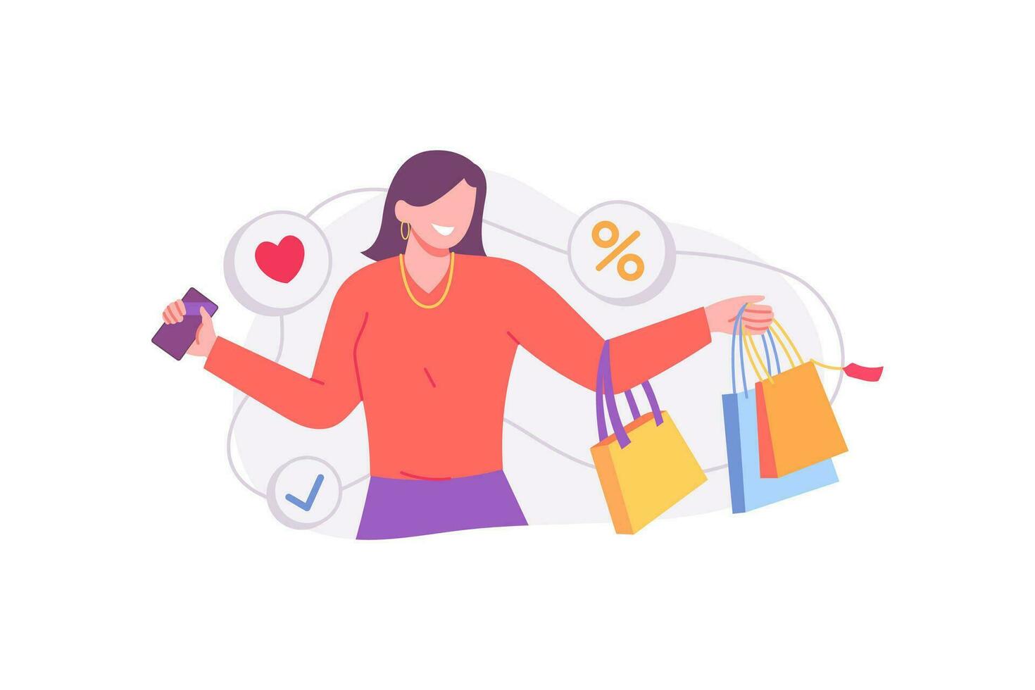 Woman Shopping Illustration vector