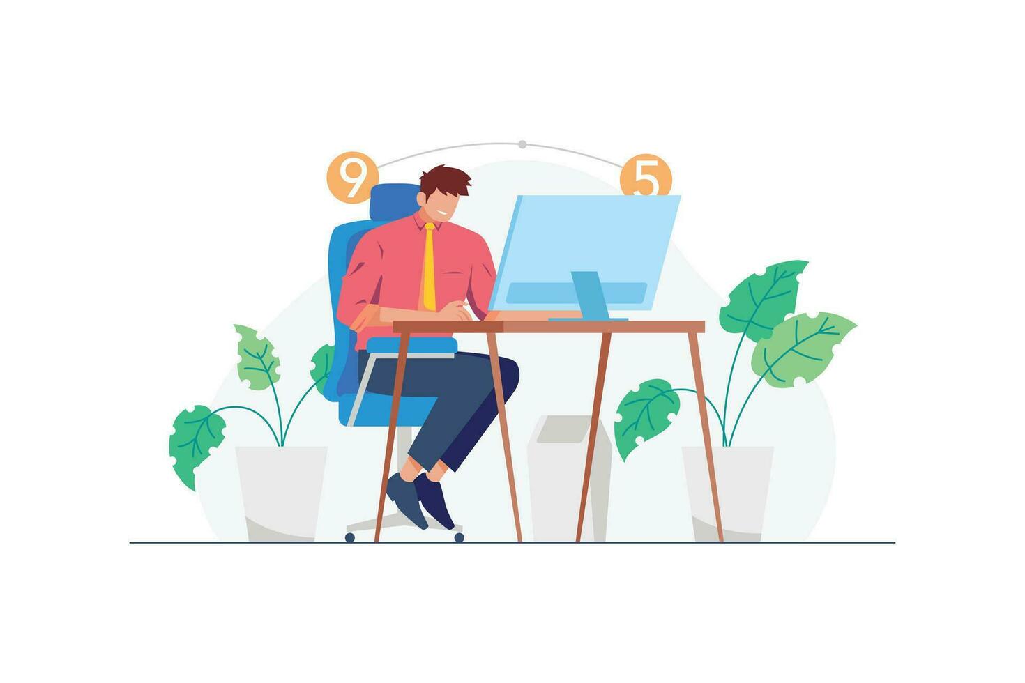 Working Hours Illustration vector