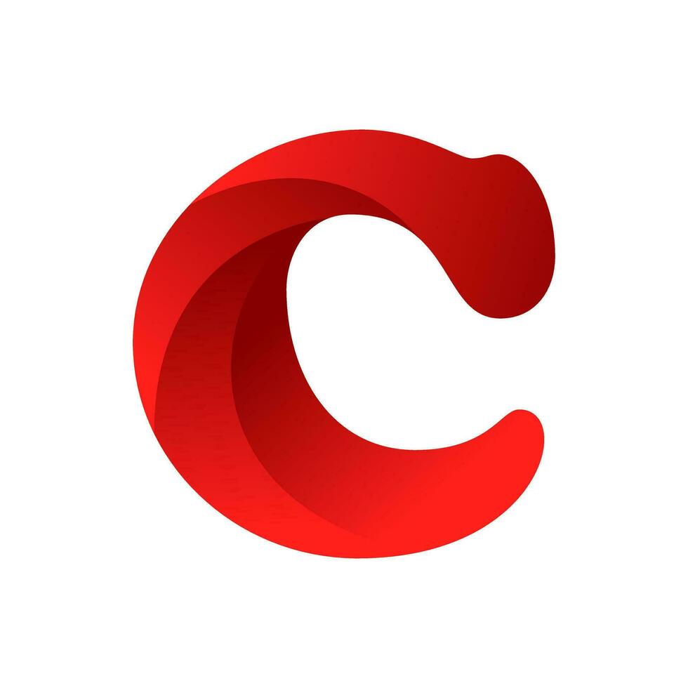 letra C vistoso degradado logo diseño vector