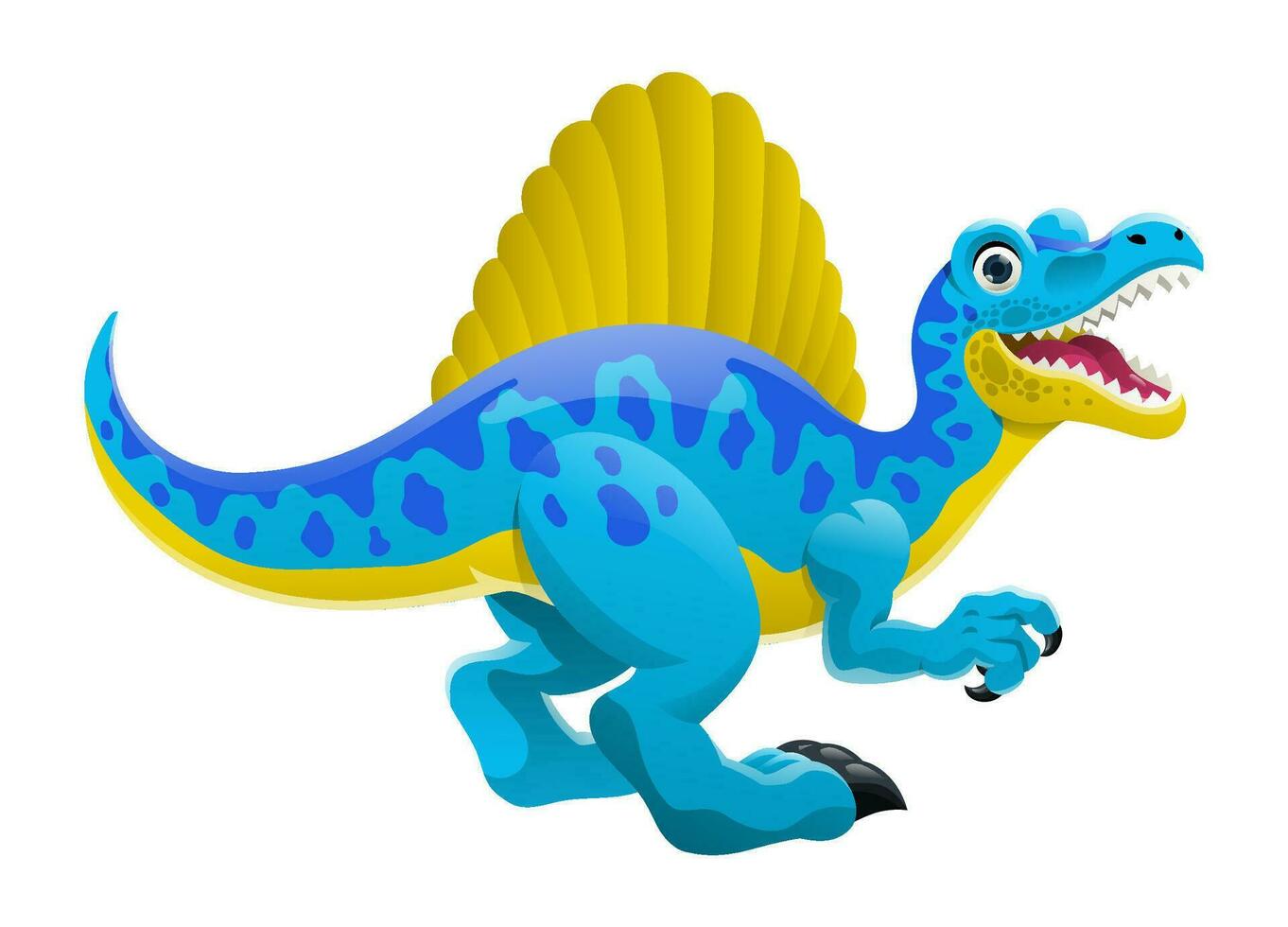 Spinosaurus niños linda dibujos animados personaje diseño vector