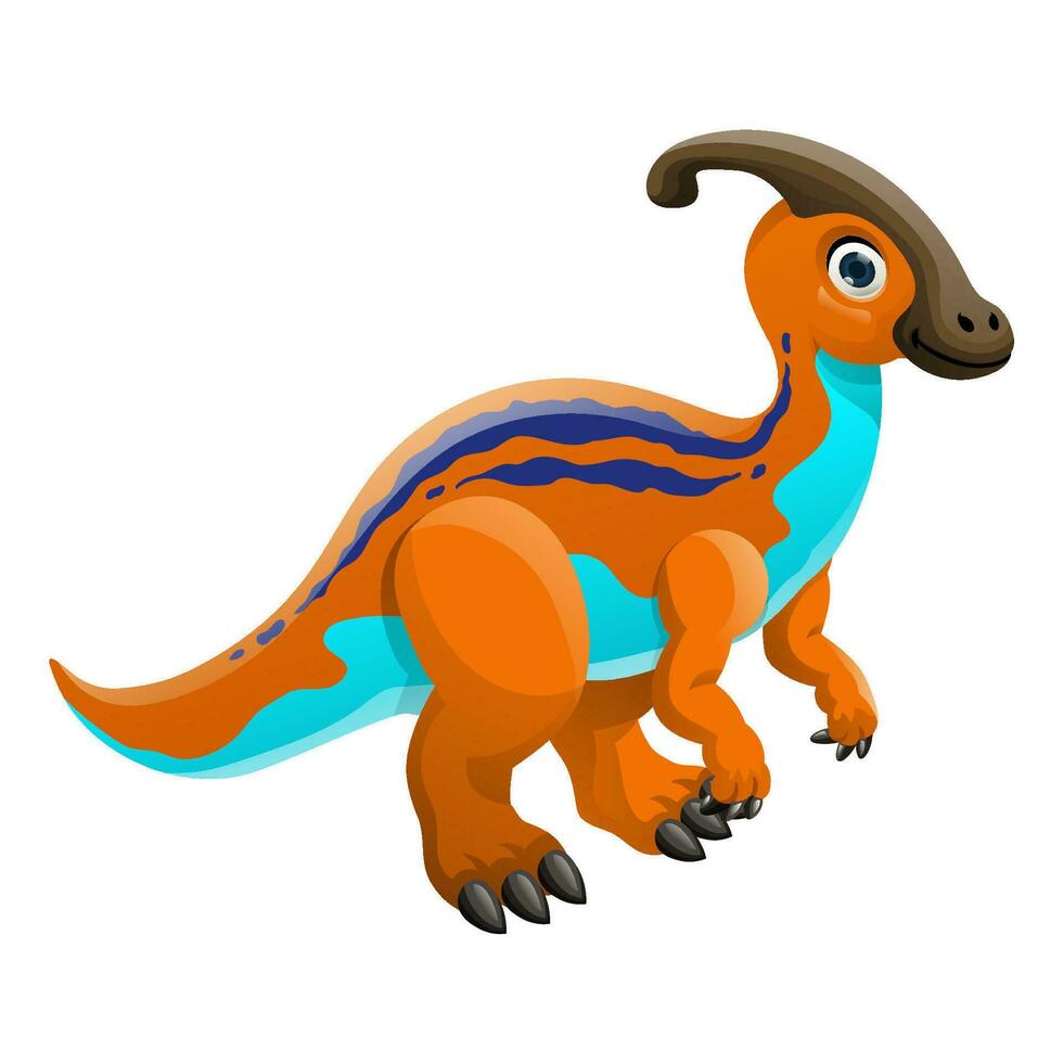 Parasaurus Cute Cartoon Character design for Kids vector